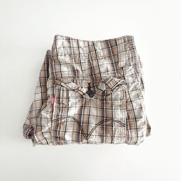 Levi's Mens Cargo Shorts Multiple Pockets Cotton Plaid Brown Size 32 - Picture 9 of 9